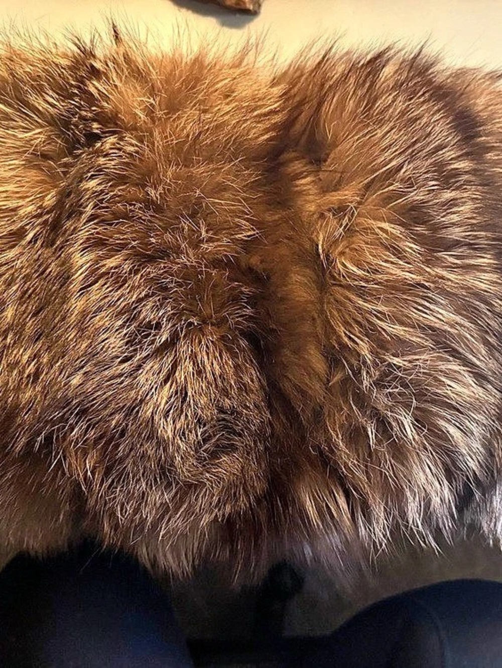 Women's Brown Faux Fur Muff - Lightweight Winter Hand Warmer - w Zippered Pocket